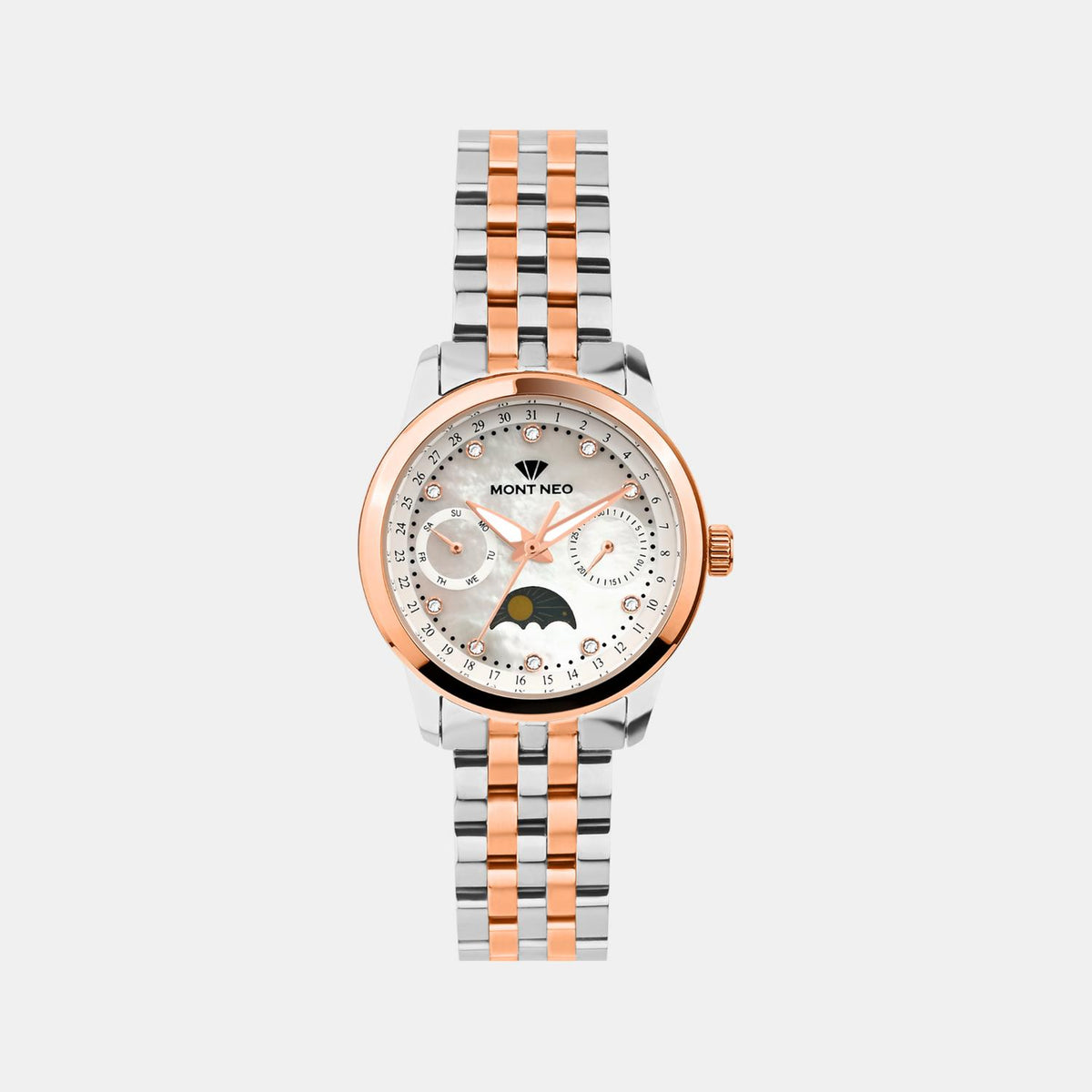 Women Quartz Mother Of Pearl Dial Analog Stainless Steel Watch 4511M-M1301