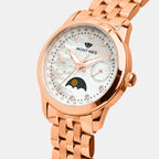 Women Quartz Mother Of Pearl Dial Multi-Function Stainless Steel Watch 4511M-M3301