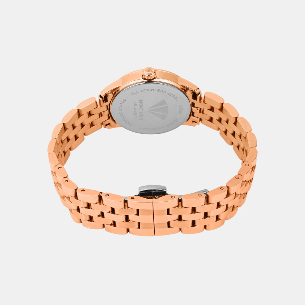 Women Quartz Mother Of Pearl Dial Multi-Function Stainless Steel Watch 4511M-M3301