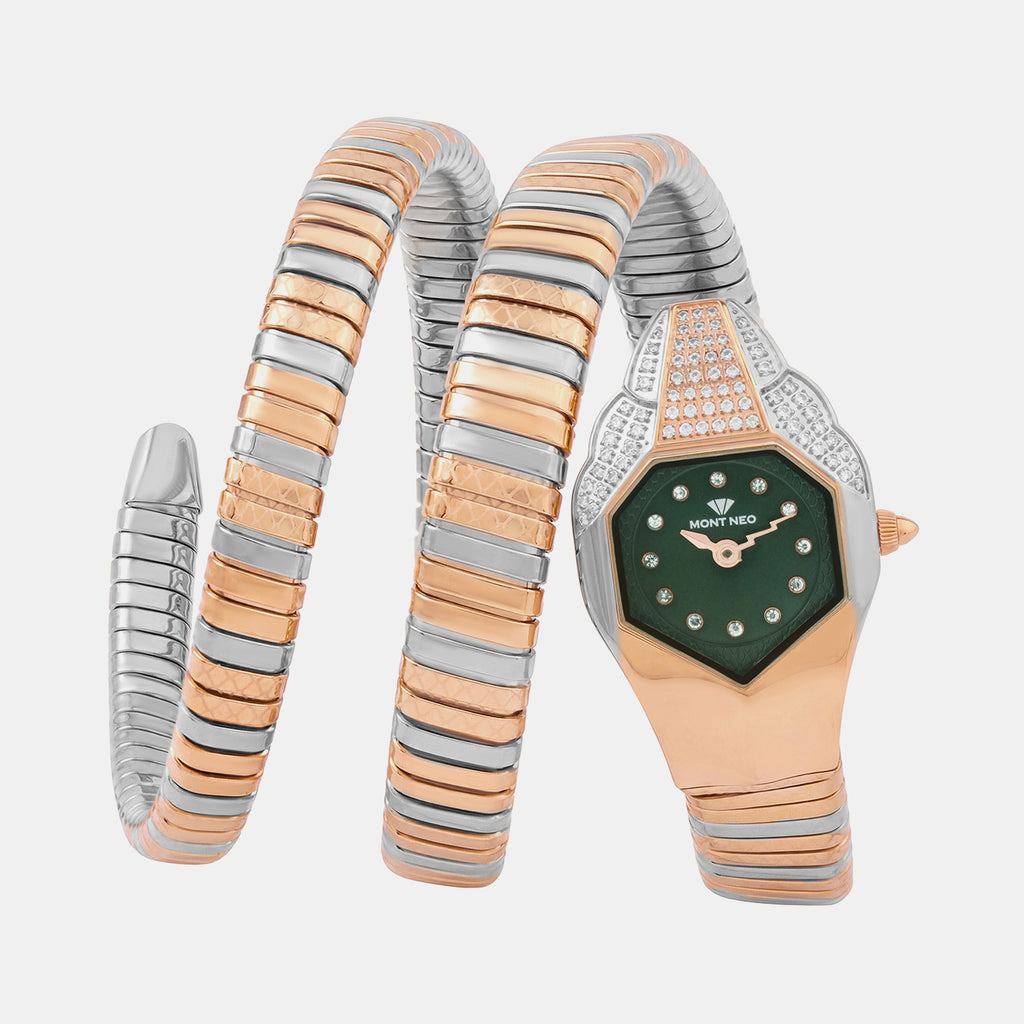 Men Quartz Green Dial Analog Stainless Steel Watch 4514B-M1314