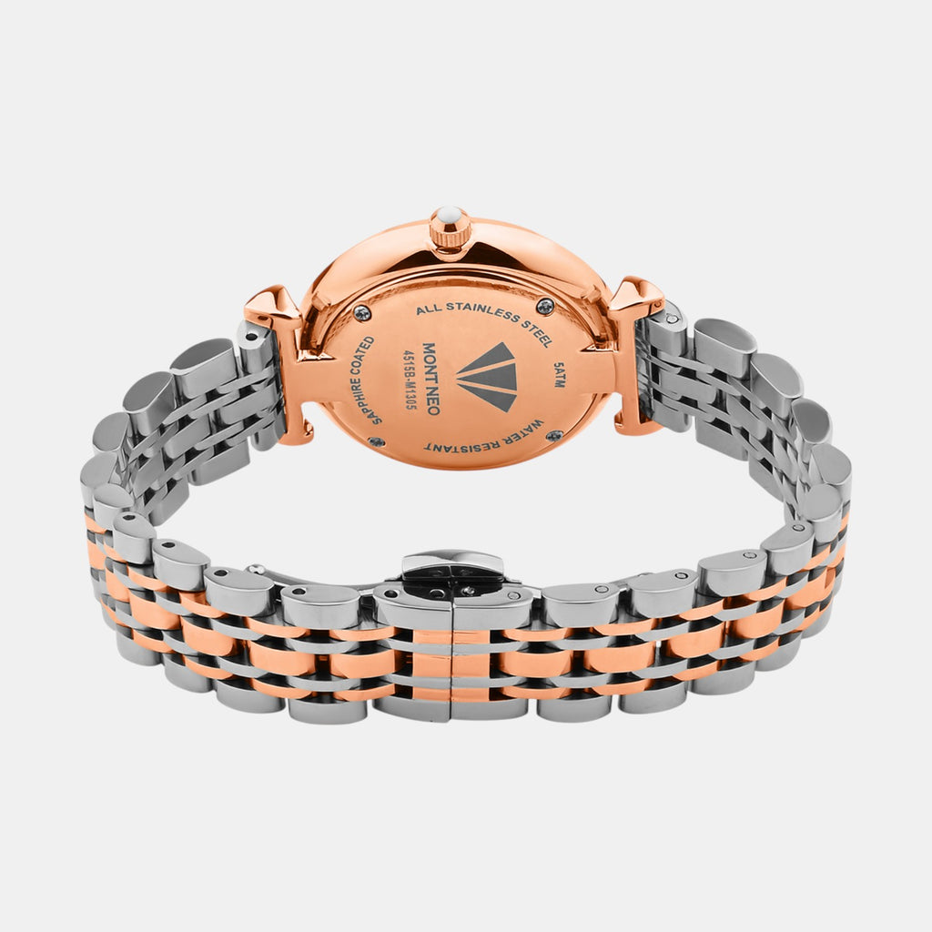 Women Quartz Blue Dial Analog Stainless Steel Watch 4515B-M1305