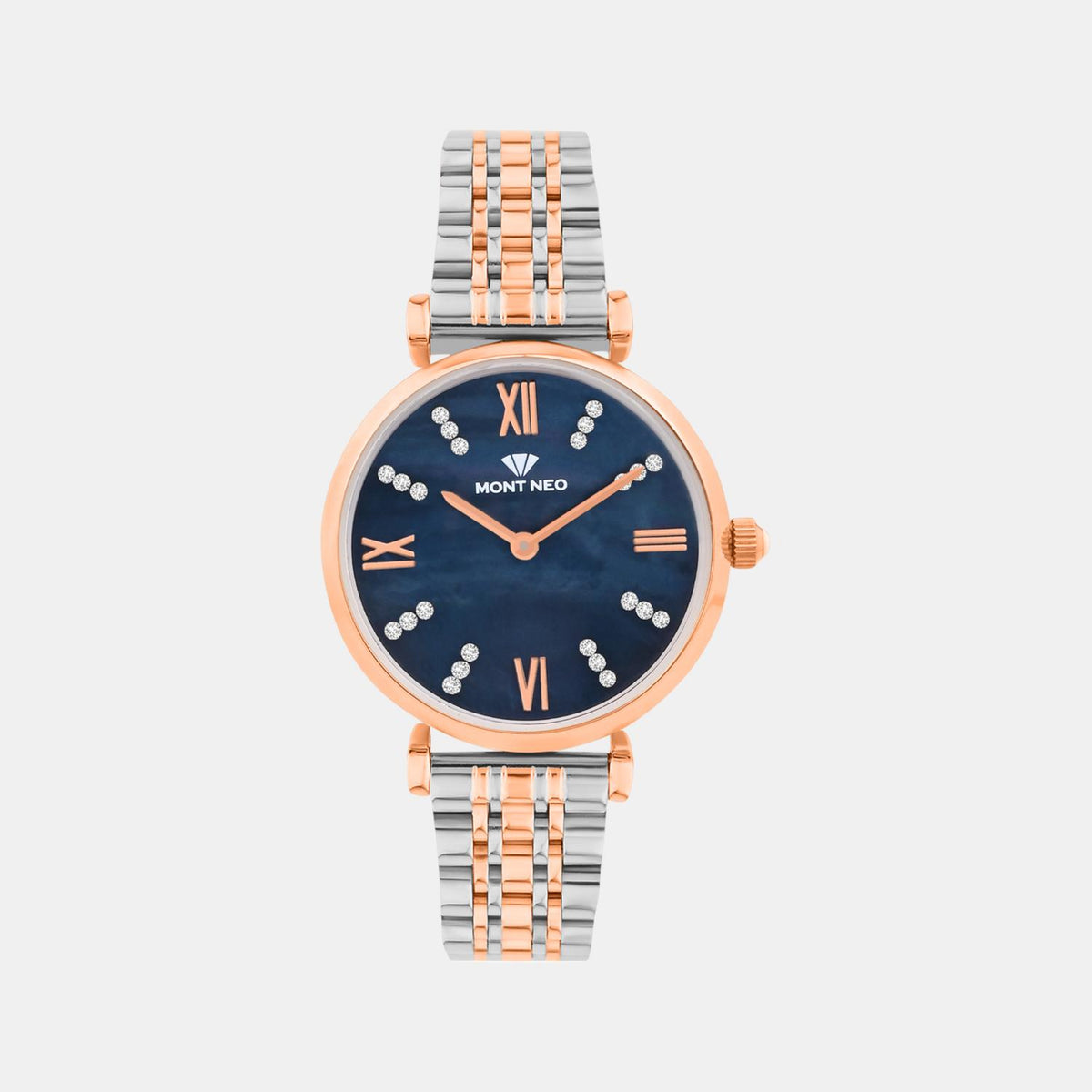 Women Quartz Blue Dial Analog Stainless Steel Watch 4515B-M1305