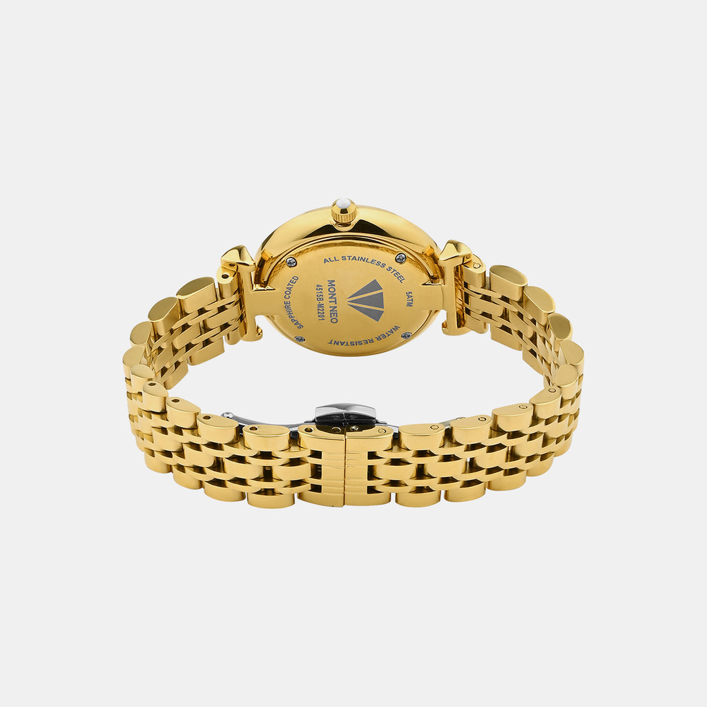 Women Quartz White Dial Analog Stainless Steel Watch 4515B-M2201