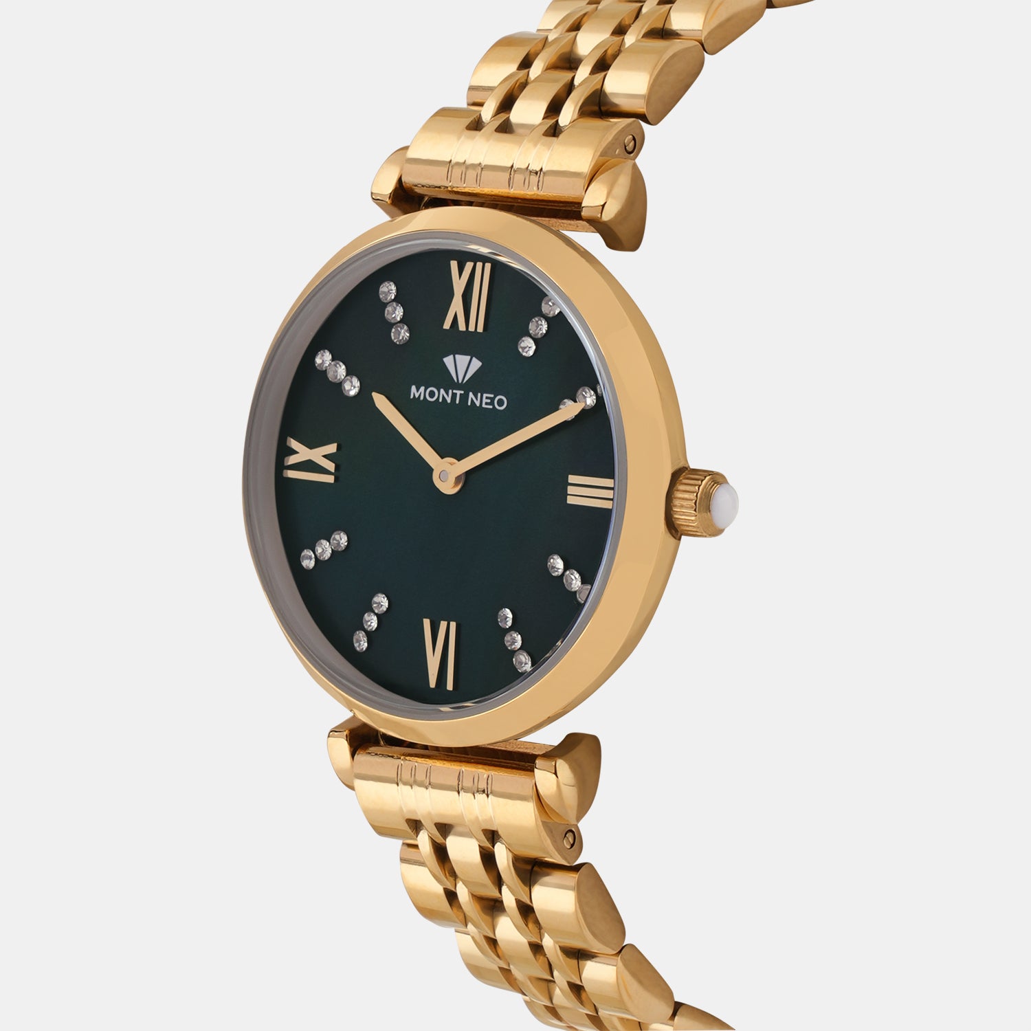 Regular Women Quartz Green Dial Analog Stainless Steel Watch 4515B-M2214