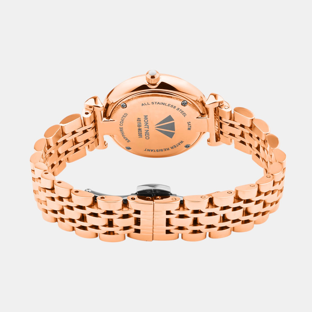 Women Quartz White Dial Analog Stainless Steel Watch 4515B-M3301