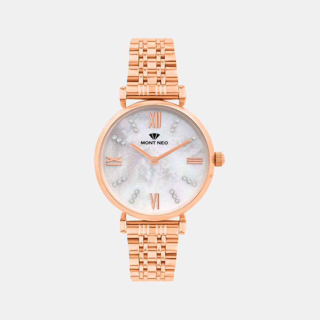 Women Quartz White Dial Analog Stainless Steel Watch 4515B-M3301