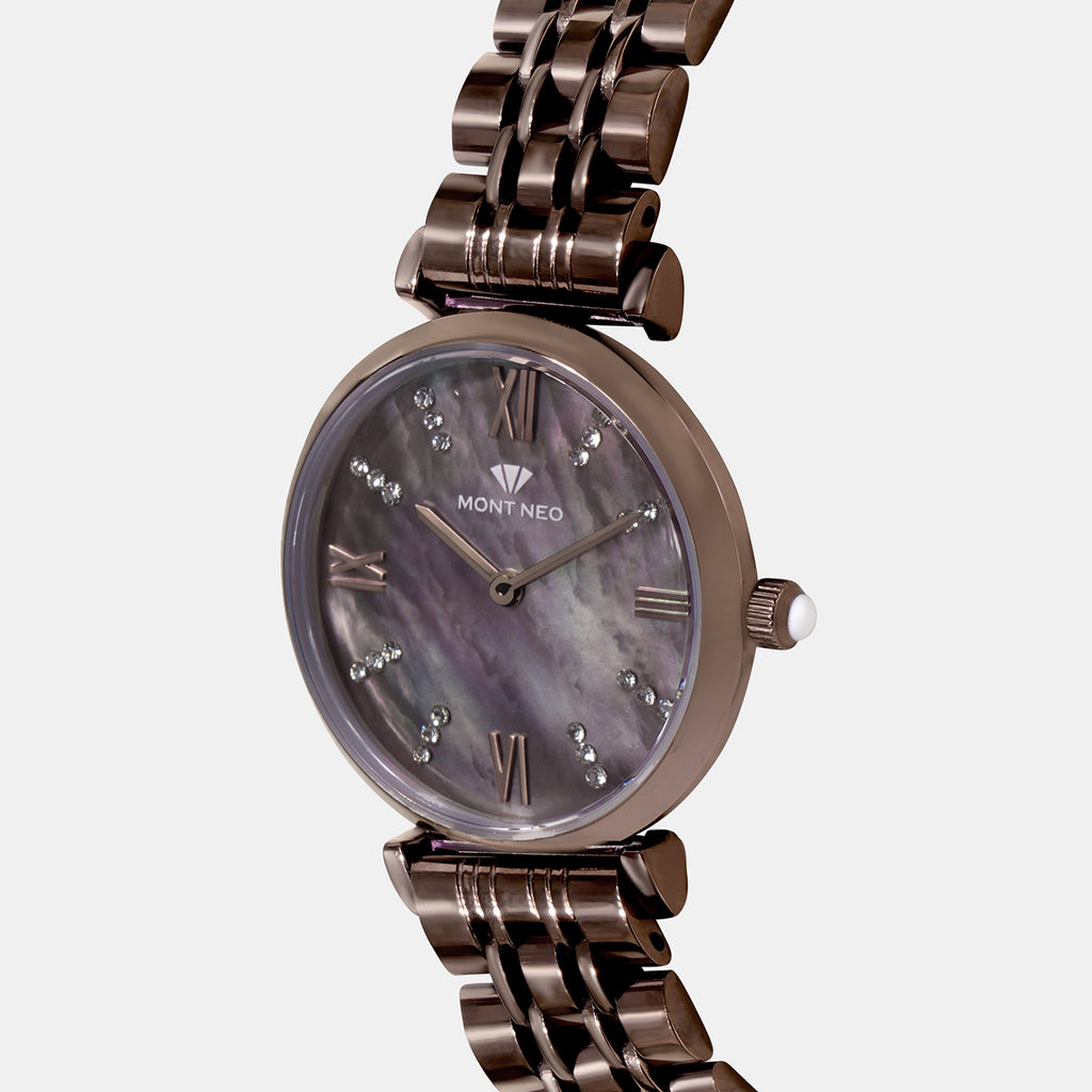 Regular Women Quartz Brown Dial Analog Stainless Steel Watch 4515B-M6006