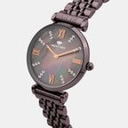 Women Quartz Brown Dial Analog Stainless Steel Watch 4515B-M6606