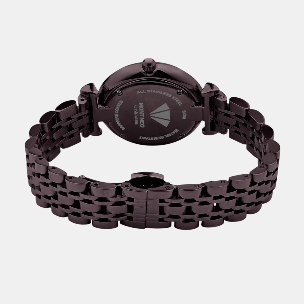 Women Quartz Brown Dial Analog Stainless Steel Watch 4515B-M6606