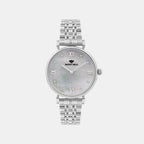 Women Quartz Silver Dial Analog Stainless Steel Watch 4516B-M1101