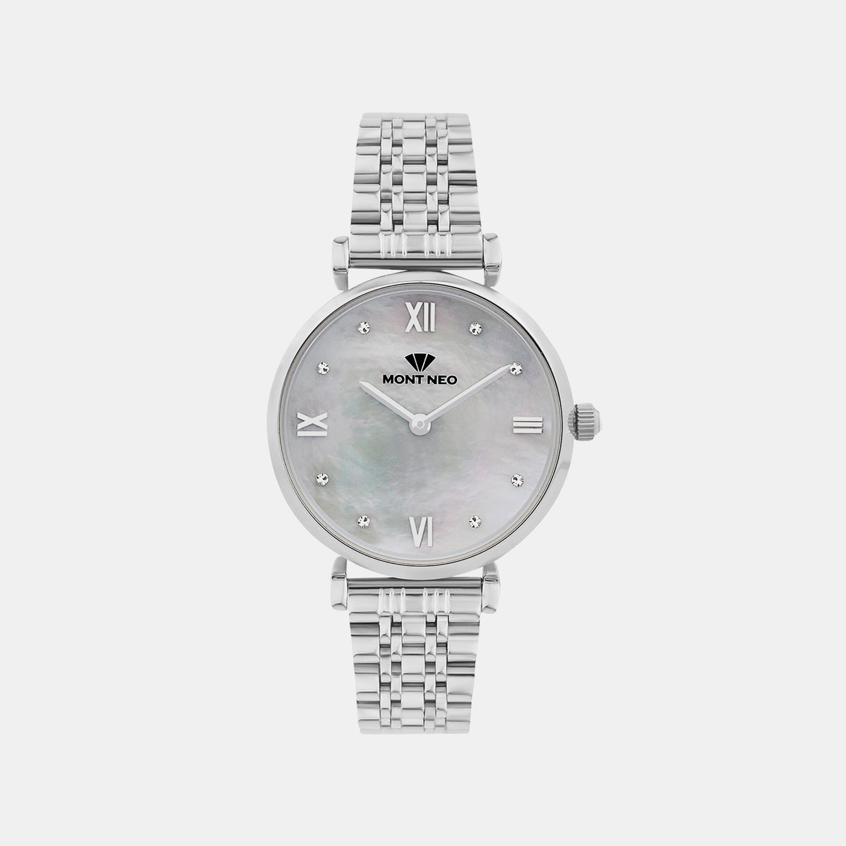 Women Quartz White Dial Analog Stainless Steel Watch 4516B-M1101