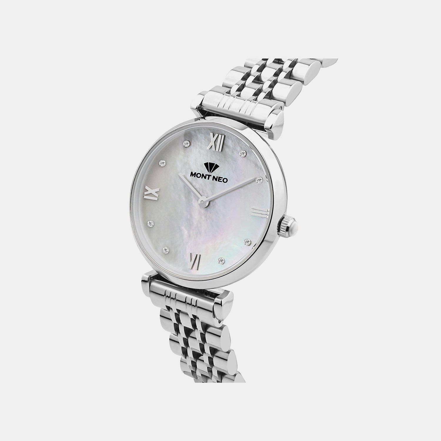 Women Quartz White Dial Analog Stainless Steel Watch 4516B-M1101