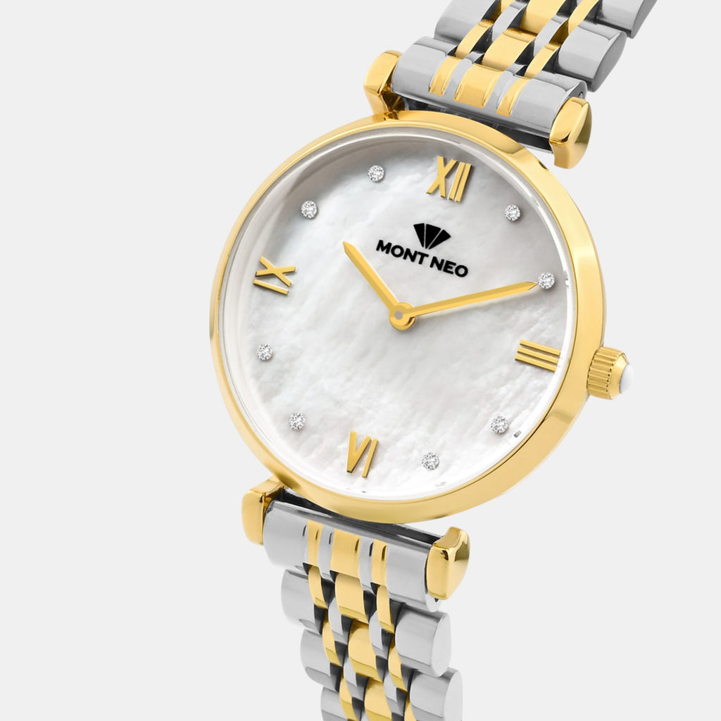 Women Quartz White Dial Analog Stainless Steel Watch 4516B-M1201