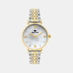 Women Quartz White Dial Analog Stainless Steel Watch 4516B-M1201
