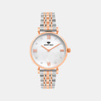 Women Quartz White Dial Analog Stainless Steel Watch 4516B-M1301