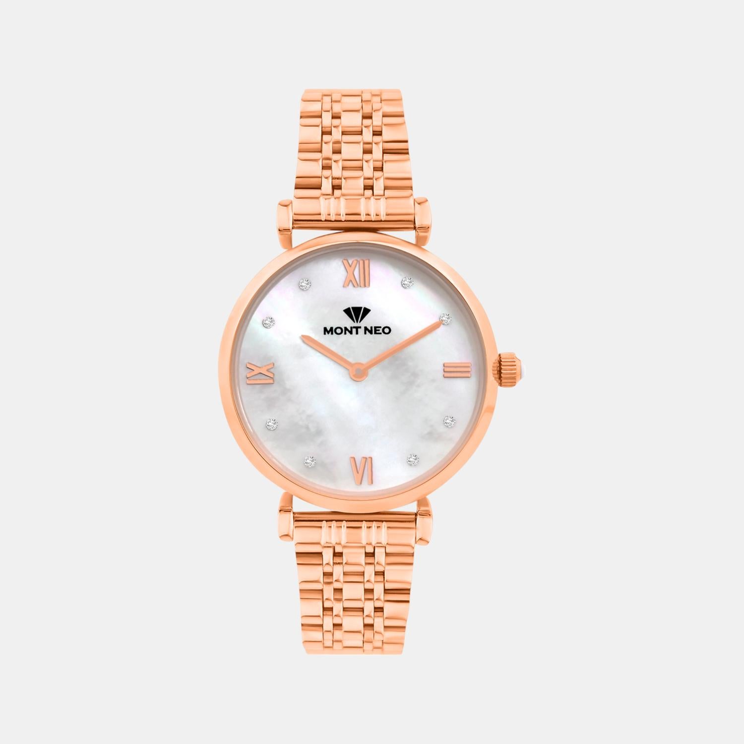 Women Quartz White Dial Analog Stainless Steel Watch 4516B-M3301