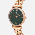 Women Quartz Green Dial Analog Stainless Steel Watch 4516B-M3314