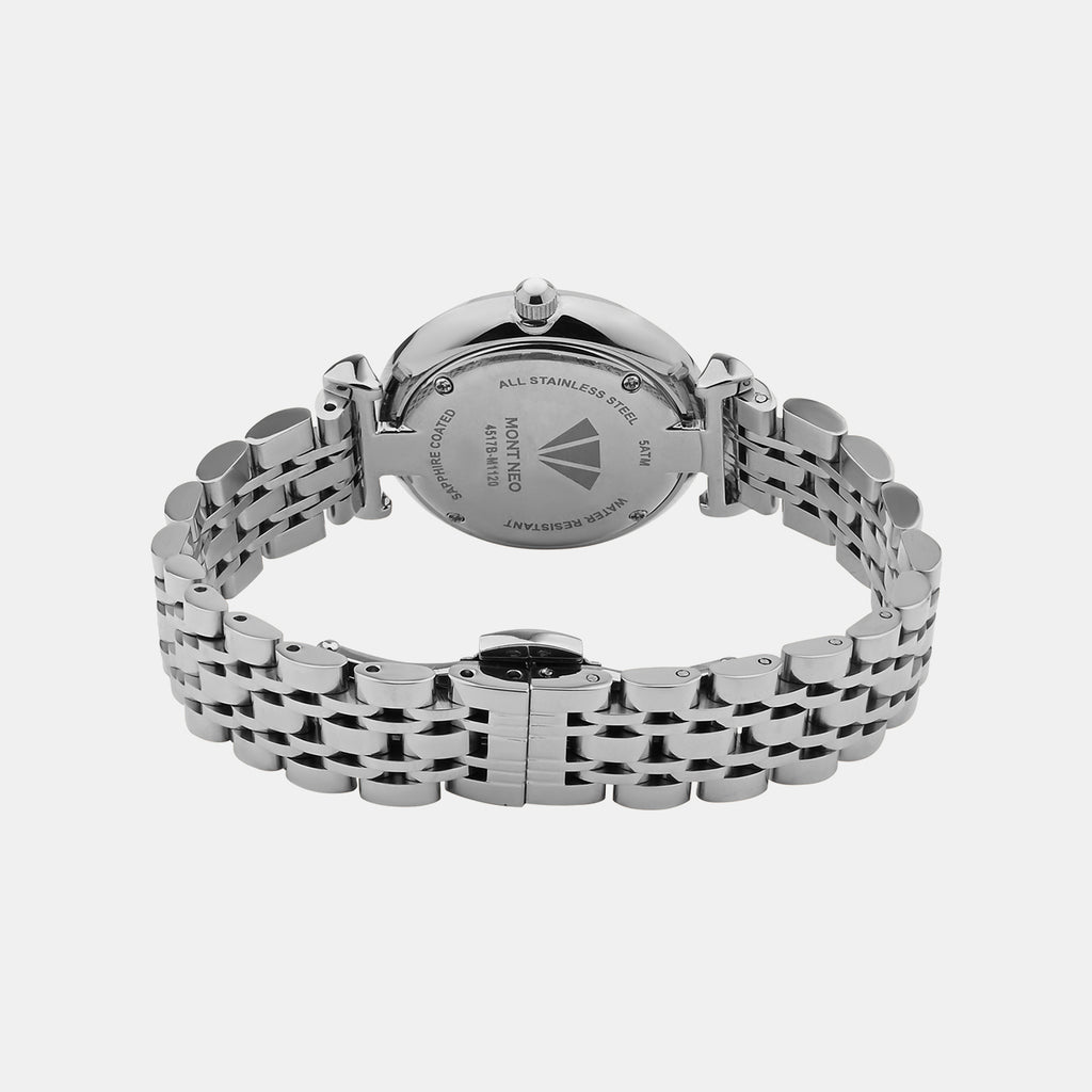 Women Quartz Light Blue Dial Analog Stainless Steel Watch 4517B-M1120