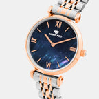 Women Quartz Blue Dial Analog Stainless Steel Watch 4517B-M1305