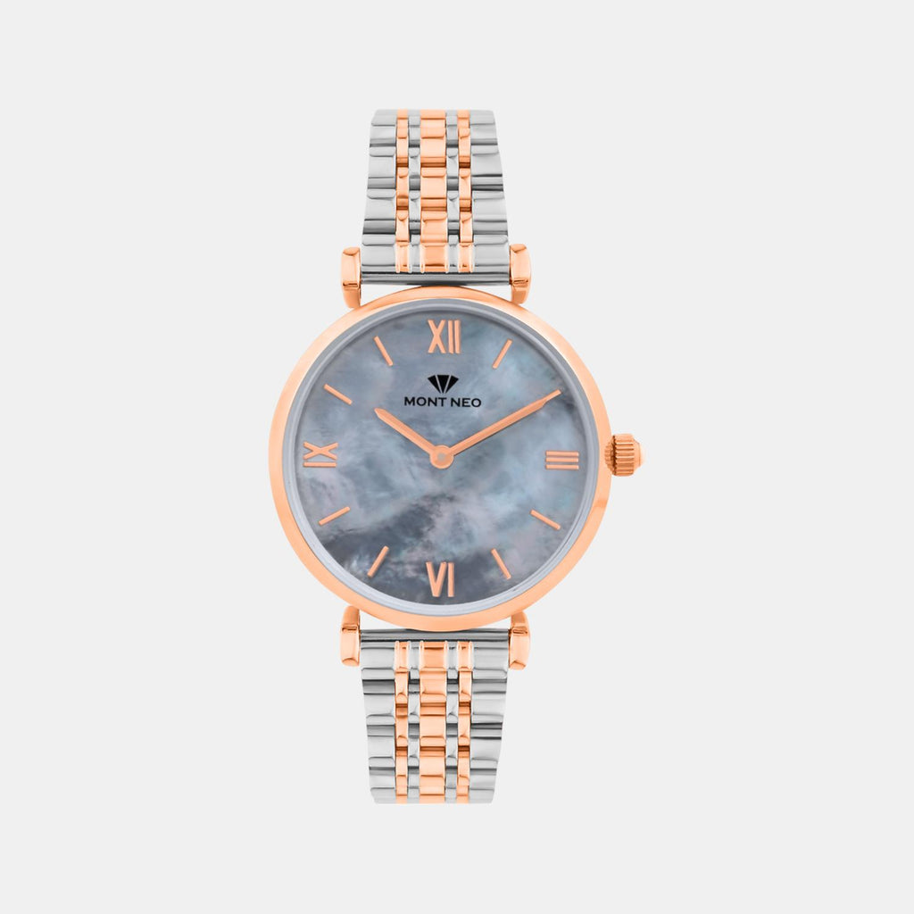 Women Quartz Grey Dial Analog Stainless Steel Watch 4517B-M1315