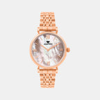 Women Quartz Rose Dial Analog Stainless Steel Watch 4517B-M3307