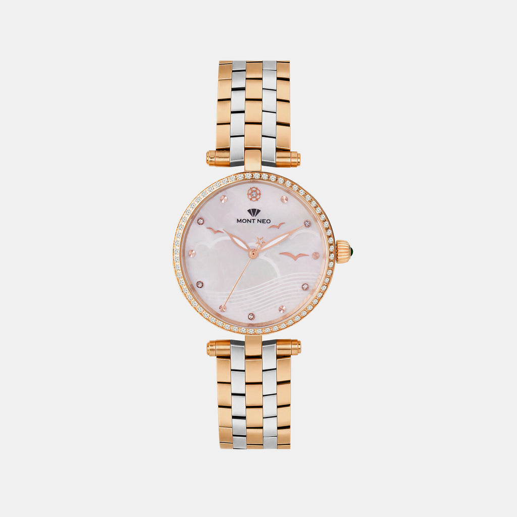 Men Quartz White Dial Analog Metal Watch 4518T-M1303