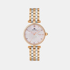 Men Quartz White Dial Analog Metal Watch 4518T-M1303