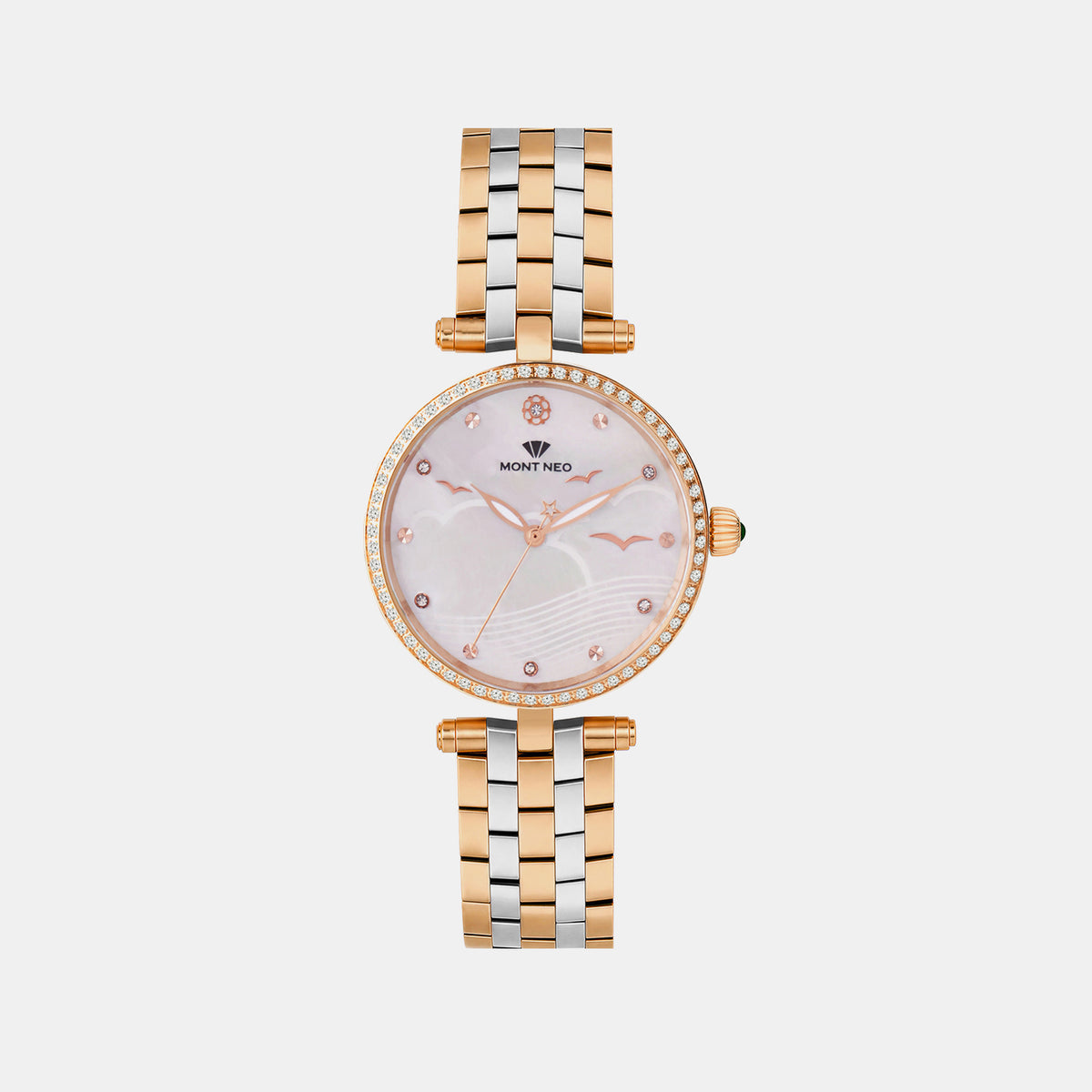 Women Quartz White Dial Analog Metal Watch 4518T-M1303