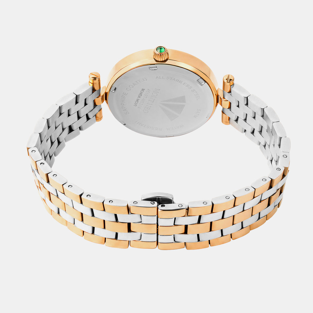 Women Quartz Green Dial Analog Metal Watch 4518T-M1317