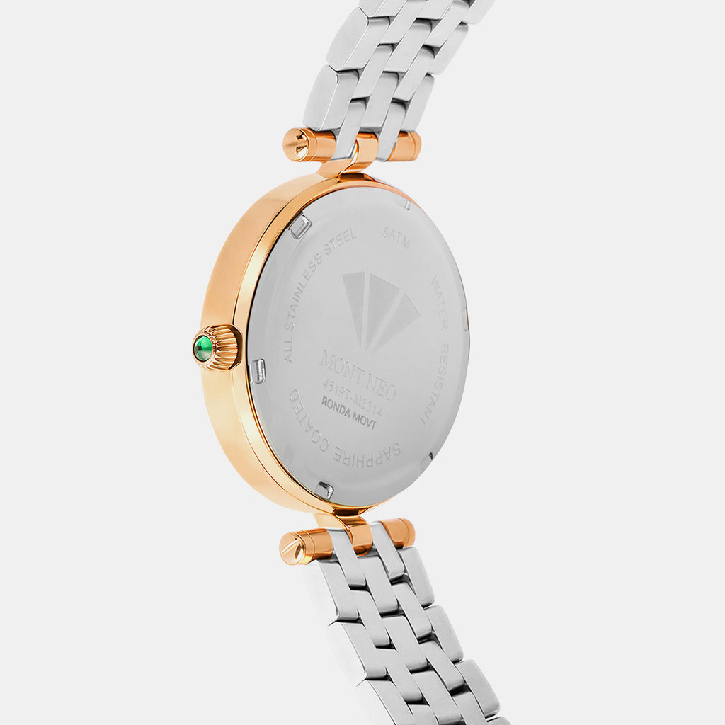 Women Quartz Green Dial Analog Metal Watch 4518T-M1317