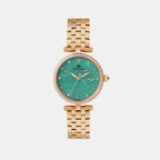Men Quartz Green Dial Analog Metal Watch 4518T-M3317