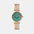 Women Quartz Green Dial Analog Metal Watch 4519T-M1314