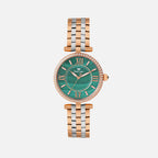 Women Quartz Green Dial Analog Metal Watch 4519T-M1314