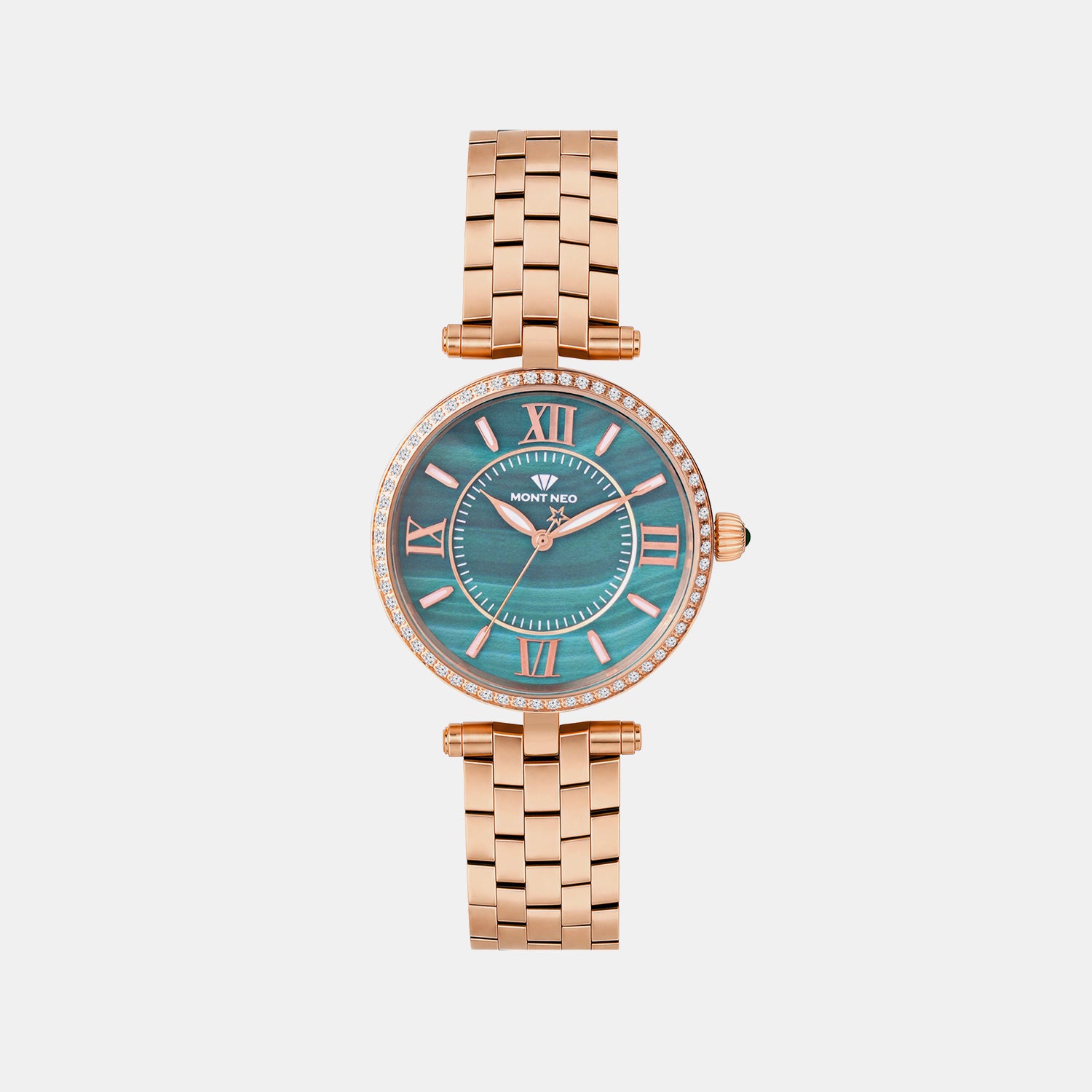 Men Quartz Green Dial Analog Metal Watch 4519T-M3314