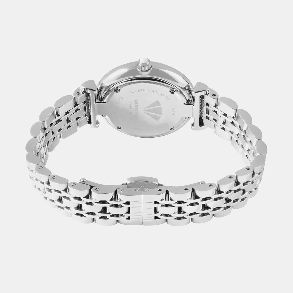 Regular Women Quartz Silver Dial Analog Stainless Steel Watch 4520B-M1103