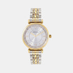 Regular Women Quartz White Dial Analog Stainless Steel Watch 4520B-M1203