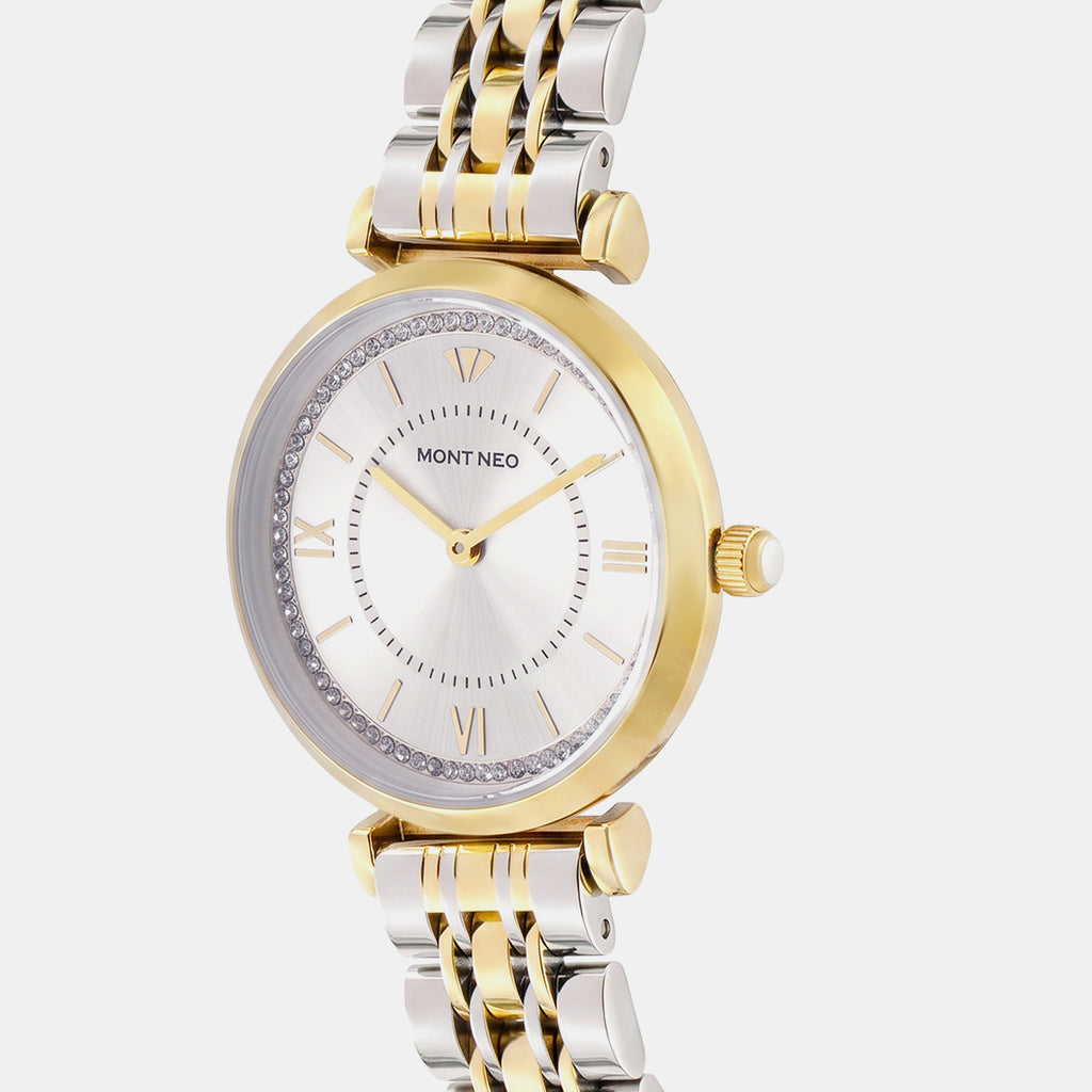 Regular Women Quartz White Dial Analog Stainless Steel Watch 4520B-M1203