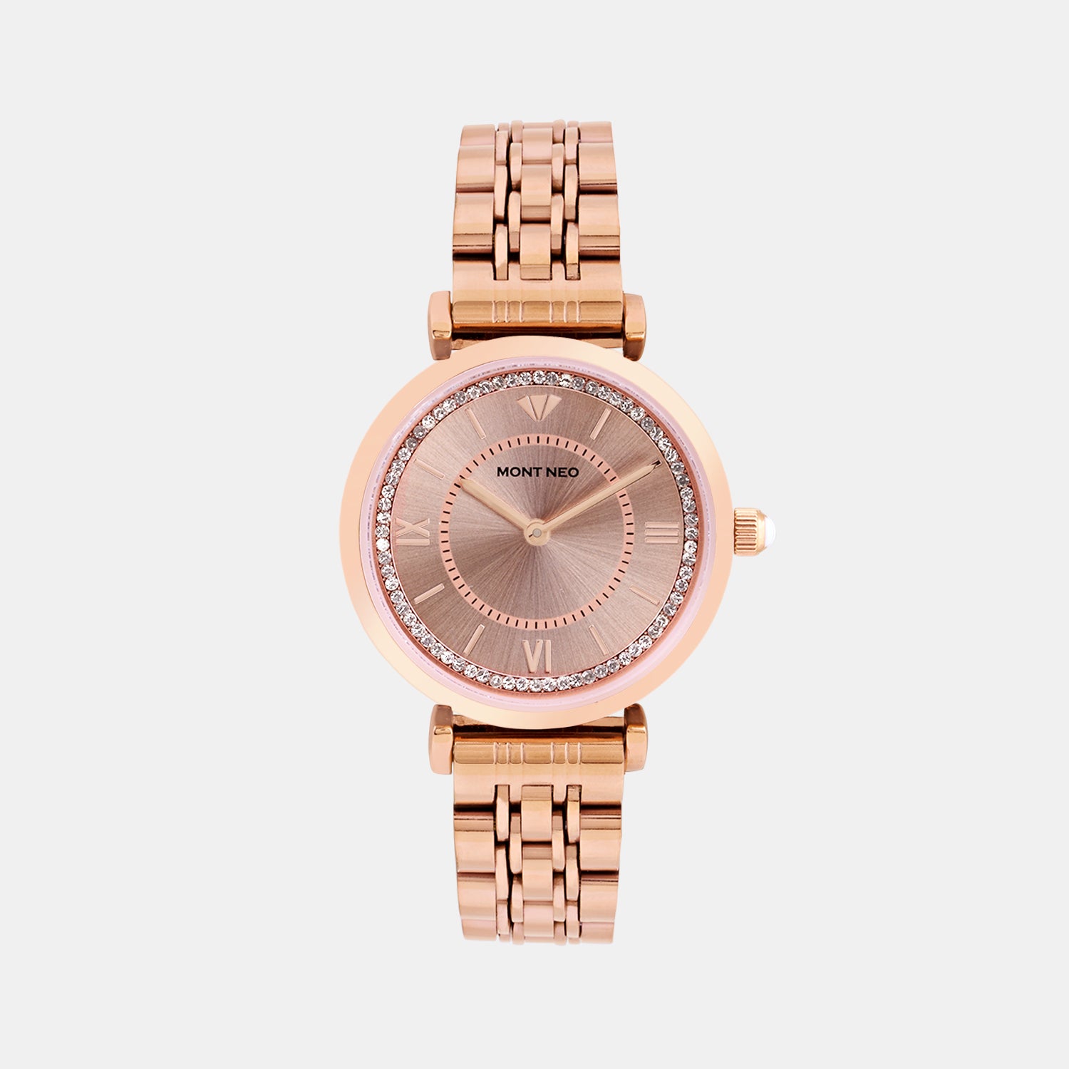 Regular Women Quartz Rose Gold Dial Analog Stainless Steel Watch 4520B-M3303