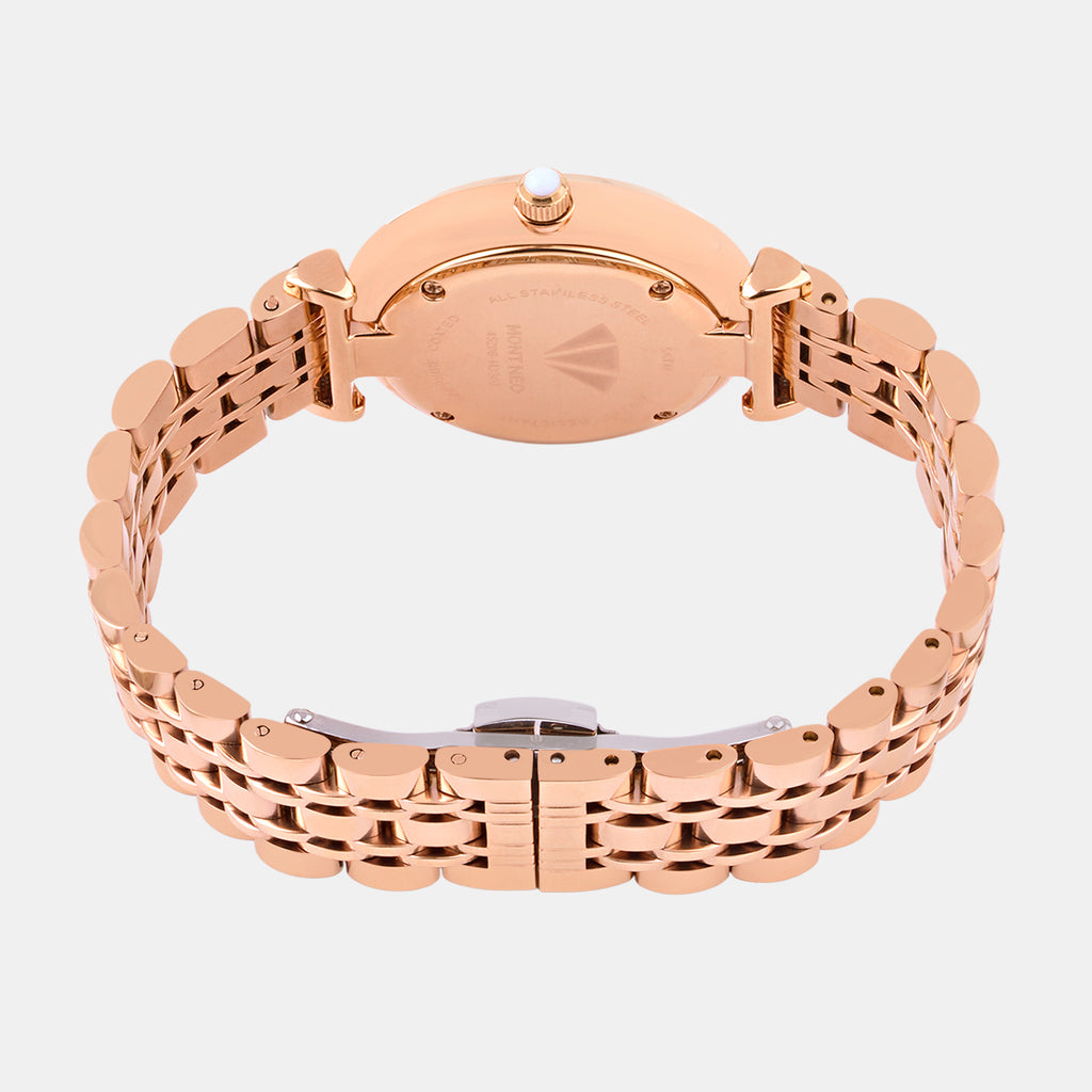 Regular Women Quartz Rose Gold Dial Analog Stainless Steel Watch 4520B-M3303
