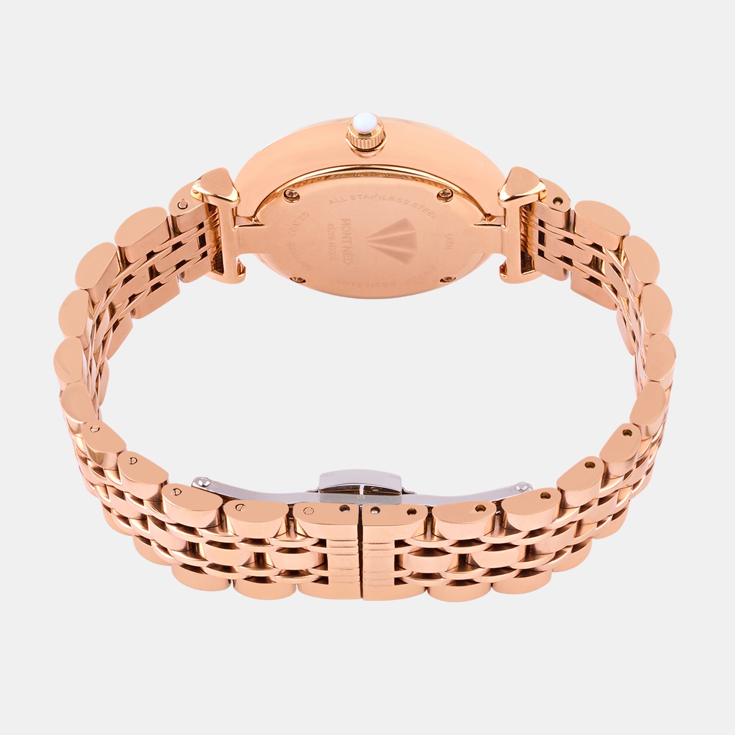 Regular Women Quartz Rose Gold Dial Analog Stainless Steel Watch 4520B-M3303