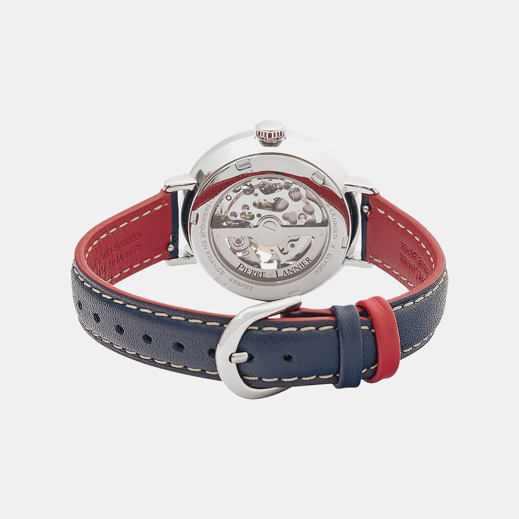Women Automatic Silver Dial Analog Leather Watch 455F626