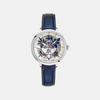 Women Automatic Silver Dial Analog Leather Watch 455F626