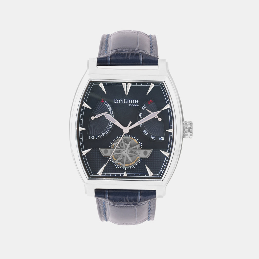 Emerion Men Automatic Blue Dial Analog Leather Watch 465-L10507