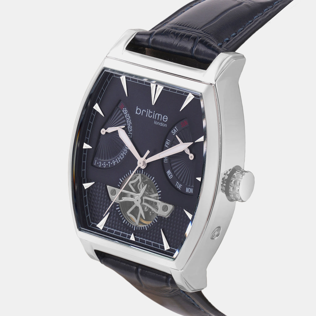 Emerion Men Automatic Blue Dial Analog Leather Watch 465-L10507