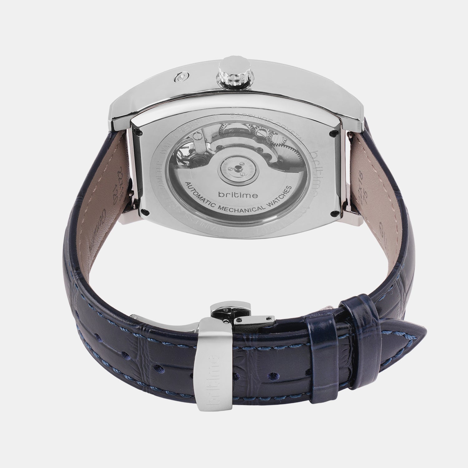 Emerion Men Automatic Blue Dial Analog Leather Watch 465-L10507