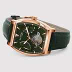 Emerion Men Automatic Green Dial Multi-Function Leather Watch 465-L31412