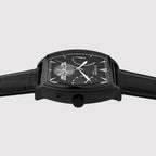 Emerion Men Automatic Black Dial Multi-Function Leather Watch 465-L80406