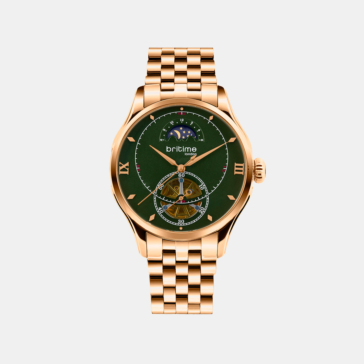 Men Automatic Green Dial Analog Metal Watch 479-M31403