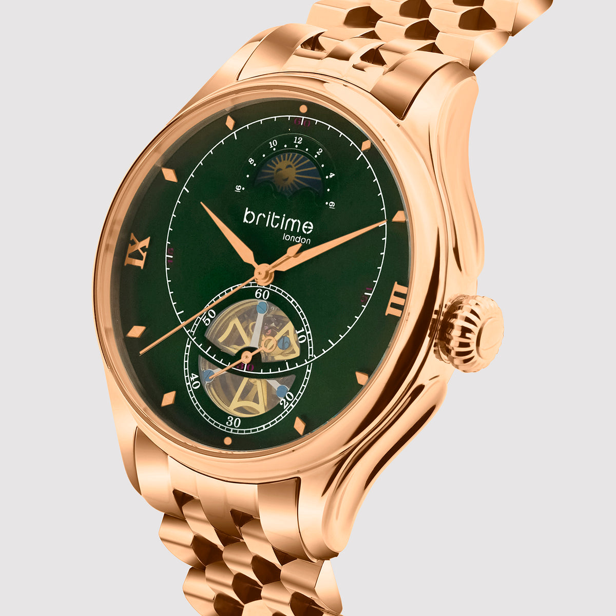 Men Automatic Green Dial Analog Metal Watch 479-M31403