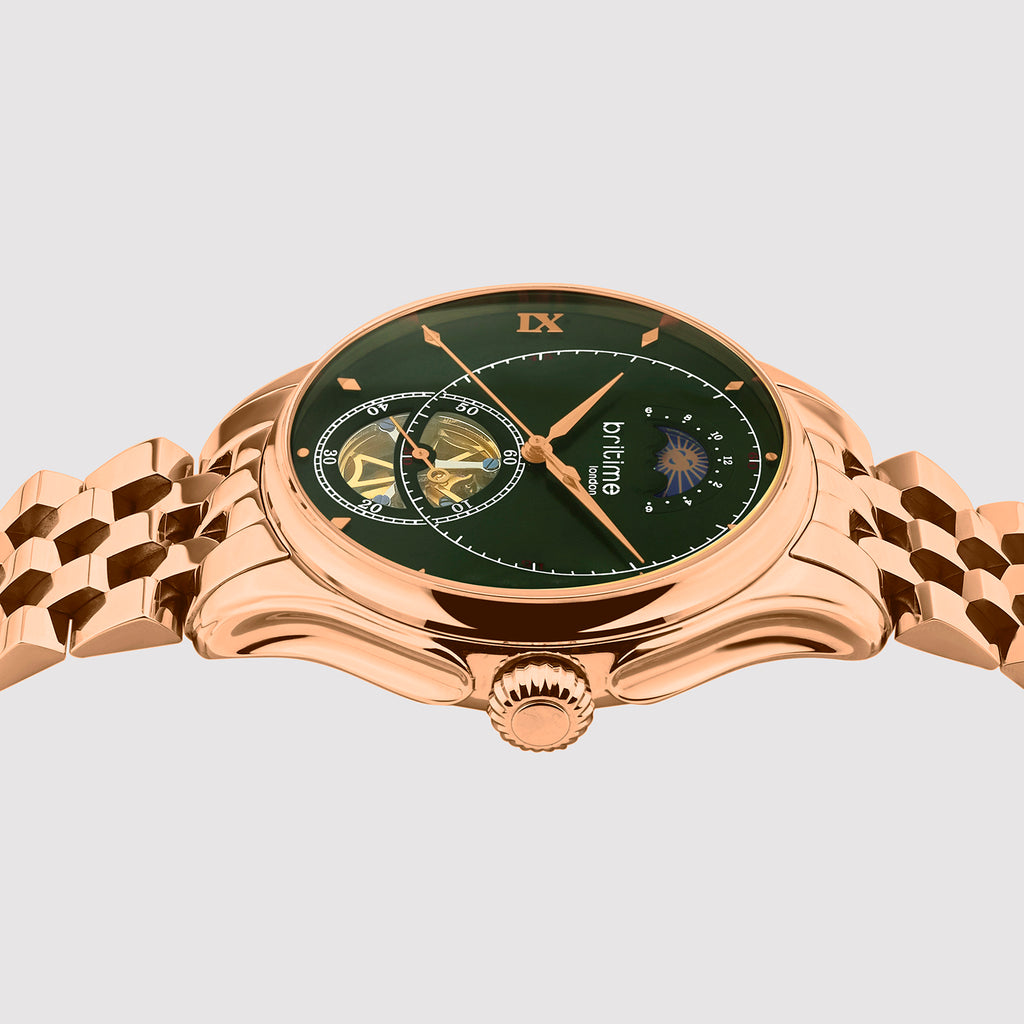 Men Automatic Green Dial Analog Metal Watch 479-M31403